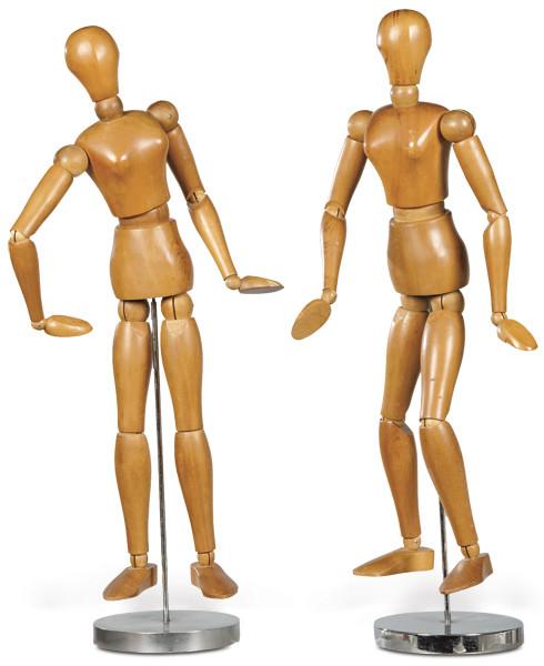  Pareja de maniquiés de madera