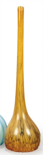  Jarrón de cristal de Murano de cuello largo amarillo