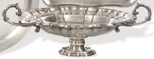  Frutero de plata española punzonada 1ª Ley de Montejo.