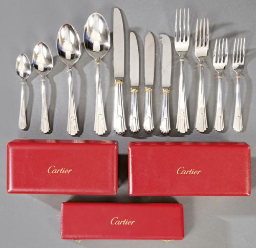 Cubertería Cartier a estrenar, modelo "La Maison de Louis Cartier" en plata punzonada Ley 925 con la firma y cada pieza numerada.