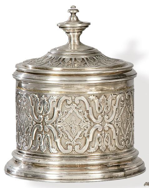  Caja de plata italiana punzonada Ley 800, Florencia h. 1950-70.