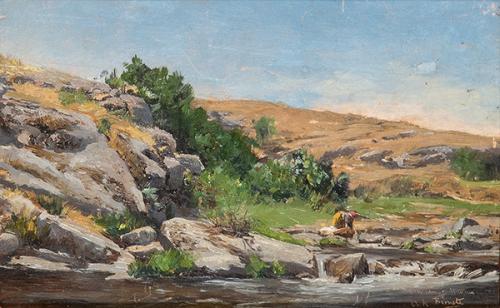 AURELIANO DE BERUETE - Lavanderas en un rio