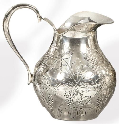  Jarra de plata española punzonada 1ª Ley de Pasgorcy,