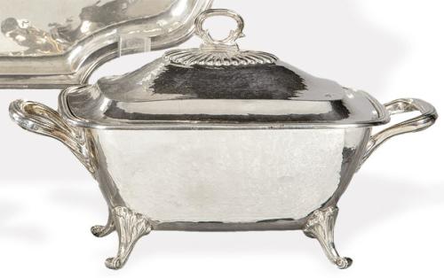  Legumbrera de plata española punzonada Ley 925 de López.