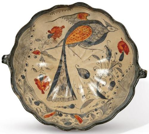  Cuenco de cerámica de Tonalá. Virreinato de Nueva España, segunda mitad del S. XVII