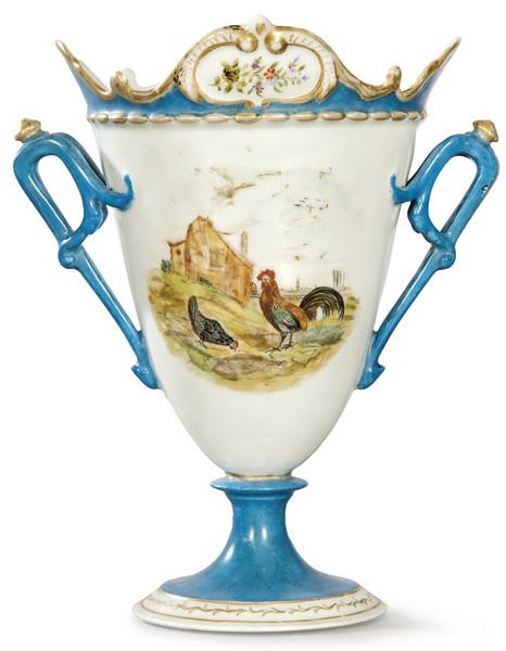  Jarrón Luis XVI de la Fábrica de porcelana de París, manufactura  du Comte d'Artois,