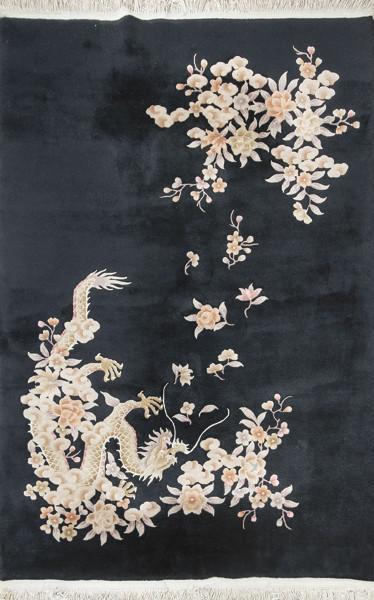  Alfombra china de lana negra