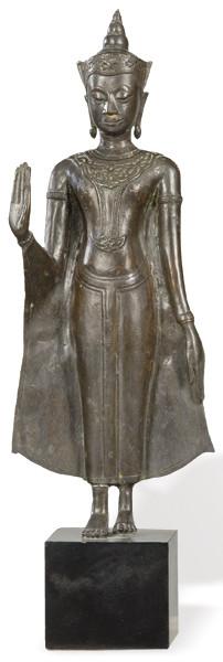  "Buda de Pie" de bronce patinado Siam SS XVIII-XIX