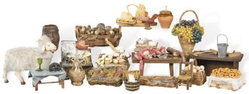  Lote de miniaturas para belén, napolitanas en diversos materiales