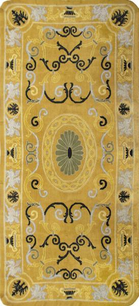  Alfombra española en lana de la Real Fábrica de Tapices firmada y fechada "Real Fábrica de Tapices Stuyck Madrid 1925"