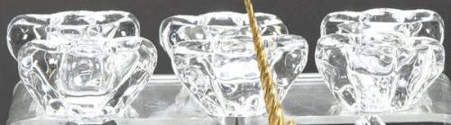  Juego de seis saleros de pellizco de cristal