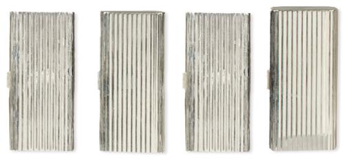  Cuatro cigarreras de plata punzonada Ley Sterling de Tiffany $ Co. Italia.