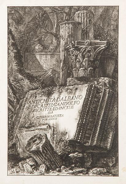 GIOVANNI BATTISTA PIRANESI - Primo Frontespizio. Antichità d'Albano e di Castel Gandolfo
