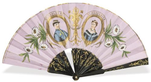 Abanico carlista España mediados segunda mitad S. XIX.