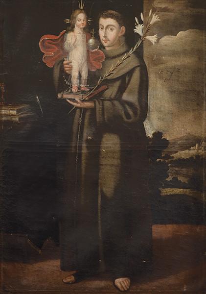 ESCUELA ESPAÑOLA S. XVII - San Antonio y el Niño