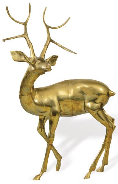 "Ciervo" de metal dorado S. XX.