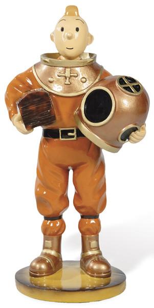 "Tintin Buzo" en resina policromada.