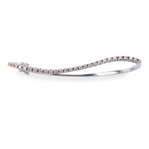 Pulsera con banda de brillantes de aprox. 0,25 ct en total en montura de oro blanco de 18K.