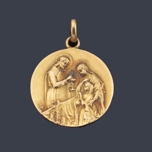 Medalla en oro amarillo de 18 K