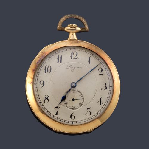 LONGINES, reloj lepin con caja en oro amarillo de 18 K.