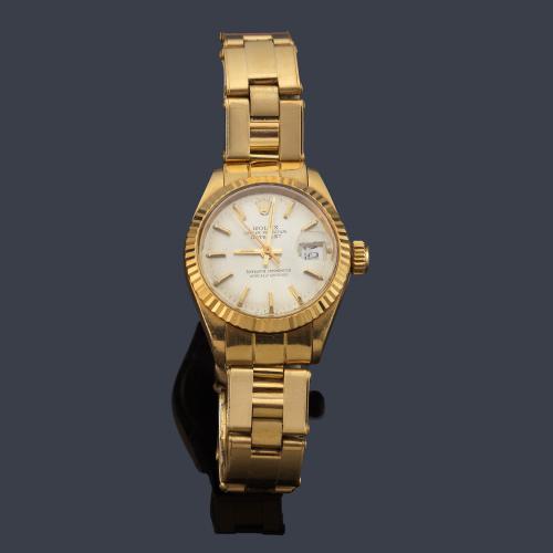 ROLEX Oyster Perpetual Datejust ref. 6917 de señora con caja y brazalete en oro amarillo de 18 K.