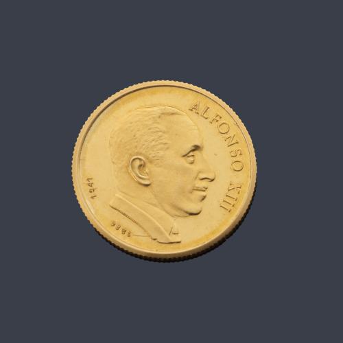 Moneda conmemorativa Alfonso XIII en oro de 22 K