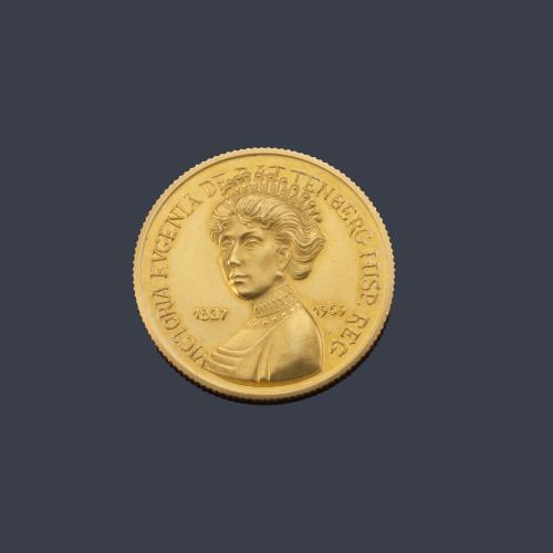 Moneda conmemorativa Eugenia de Battemberg en oro de 22 K