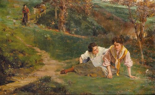 EUSEBIO PÉREZ DE VALLUERCA - Campesinas en el rio