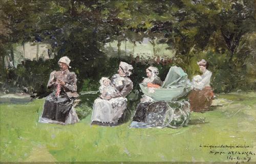 ENRIQUE ATALAYA - Niñeras en un parque parisino