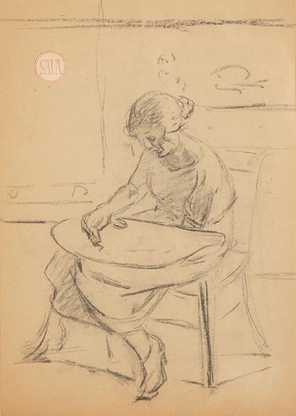 EMILIO SALA FRANCÉS - Mujer haciendo una labor