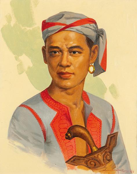  CRISPÍN LÓPEZ VILLAFUERTE - Retrato de hombre filipino
