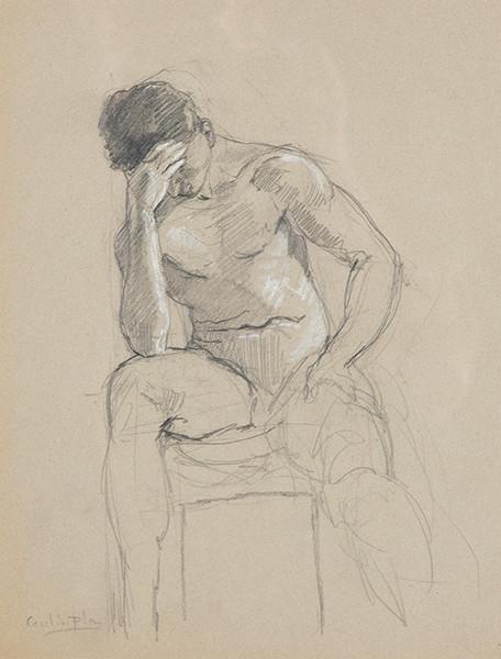 CECILIO PLA Y GALLARDO - Hombre sentado meditando