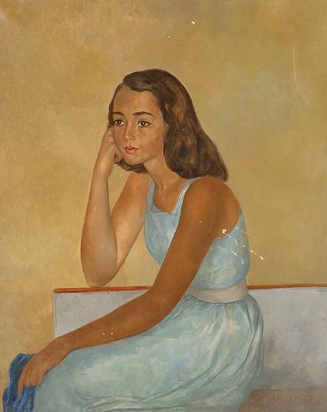  PEDRO PRUNA - Niña con vestido azul