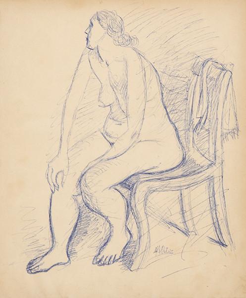 MANUEL ANGELES ORTIZ - Desnudo sentado