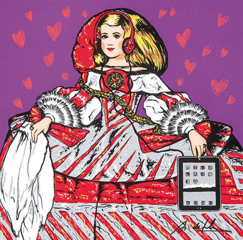 ANTONIO DE FELIPE - Infanta Margarita con tablet. Los corazones