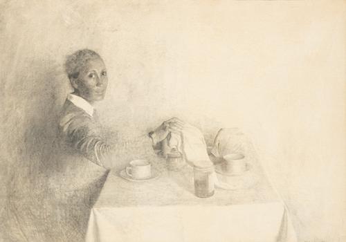 MATÍAS QUETGLAS - Mujer ante la mesa