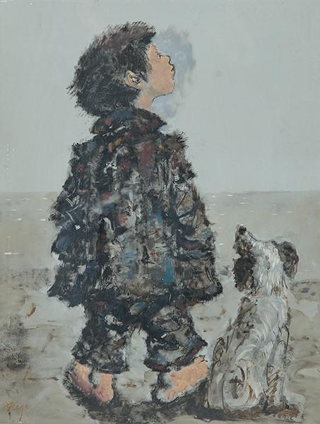 MANUEL PREGO DE OLIVER - Niño y perro