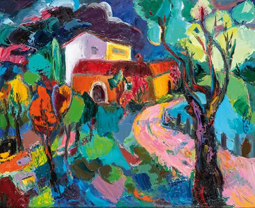 MARÍA ANTONIA CERDÁ - Casa blanca y naranja. Vista de Son Soler