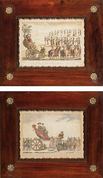 BONAVENTURA PLANELLA I COUXELLO - Carro triunfal ofrecido por los colegios y gremios de Barcelona...Carlos IV y Maria Luisa, para su entrada pública en la tarde del 11 de 7bre de 1802 