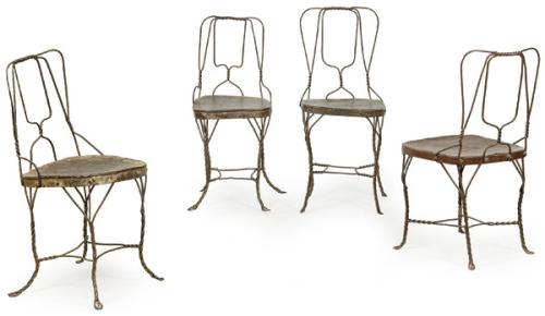 Conjunto de cuatro sillas de café