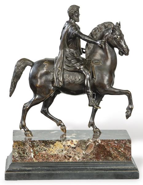 "Marco Aurelio a Caballo" en bronce patinado S. XX.