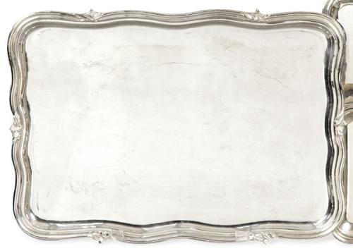 Bandeja sin asas de plata mejicana punzonada Ley 925 de Ortega.