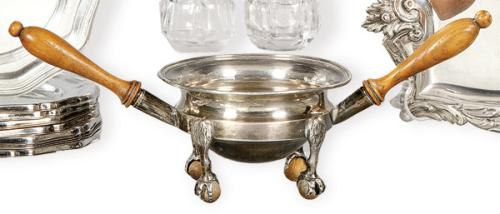 Chofeta de plata española punzonada 1ª Ley de López.