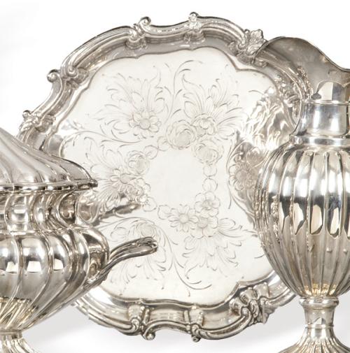 Salvilla de plata española punzonada 1ª Ley de Montejo.