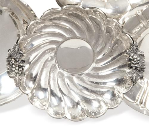 Centro de mesa de plata española punzonada 1ª Ley de Pasgorcy.