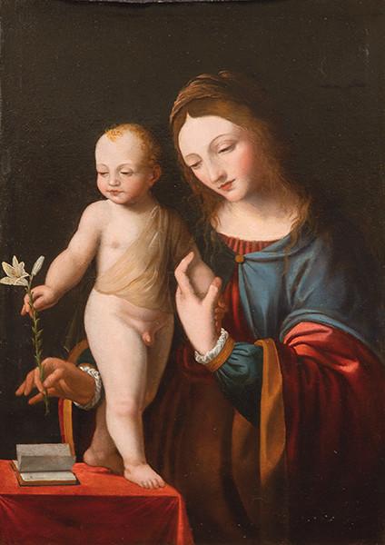 COPIA DE BERNARDINO LUINI S. XVII-XVIII - Virgen con el Niño