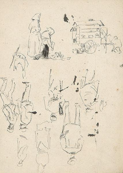 JOAQUÍN SOROLLA - Apunte con personajes