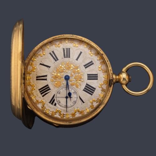 VICTOR JEANNOT Geneve, reloj saboneta con caja en oro amarillo de 18 K.