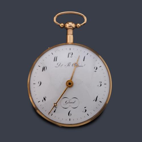 D d Fh Othenin Girard, reloj lepin sonería a cuartos. con caja en oro rosa de 18 K.