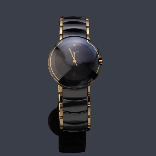 RADO de caballero con caja y brazalete en acero pavonado en negro.